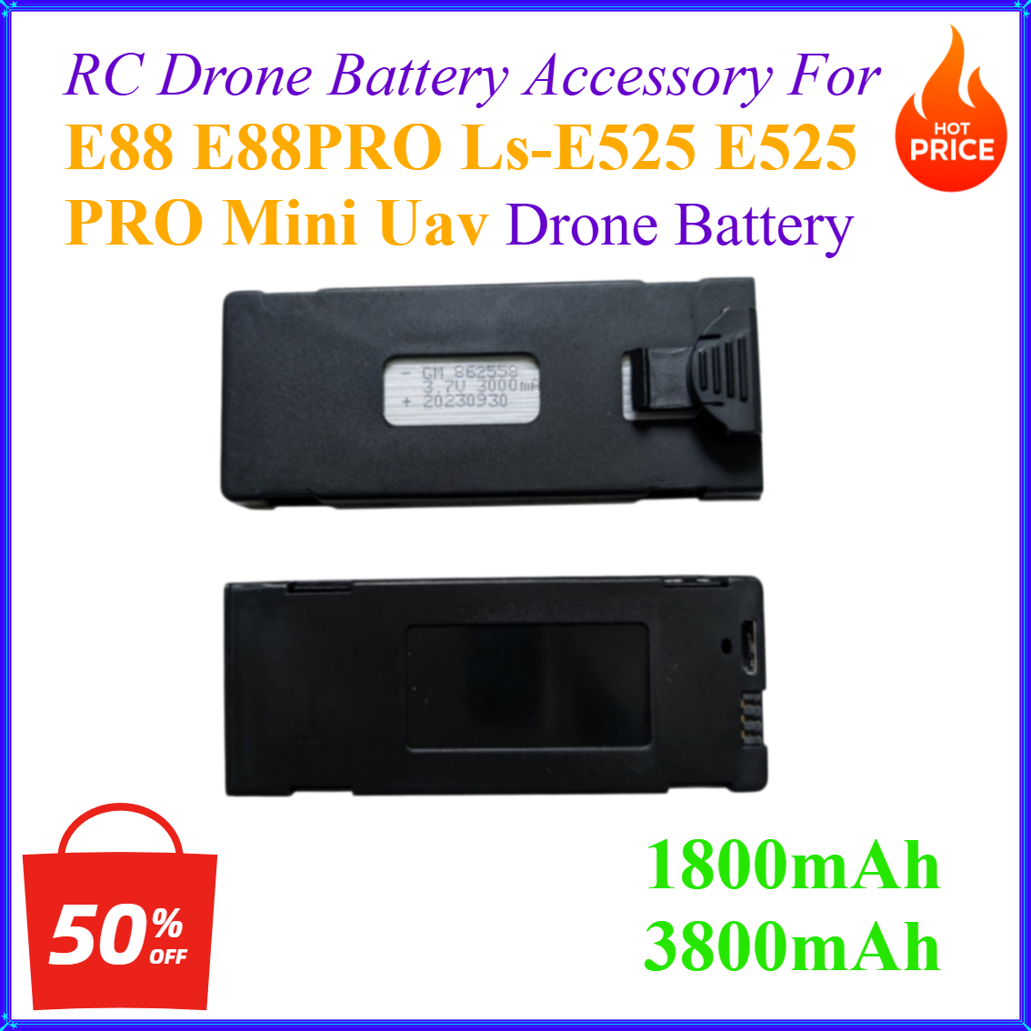 Drone Rc E88 Pro - 3.7V 1800mAh 3800mAh RC Drone Battery