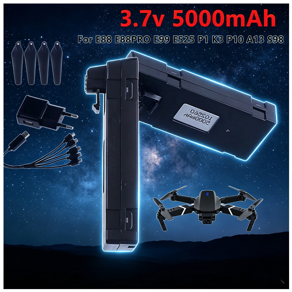 Drone Rc E88 Pro - 3.7V 5000mAh Rechargeable Li-ion Battery Or