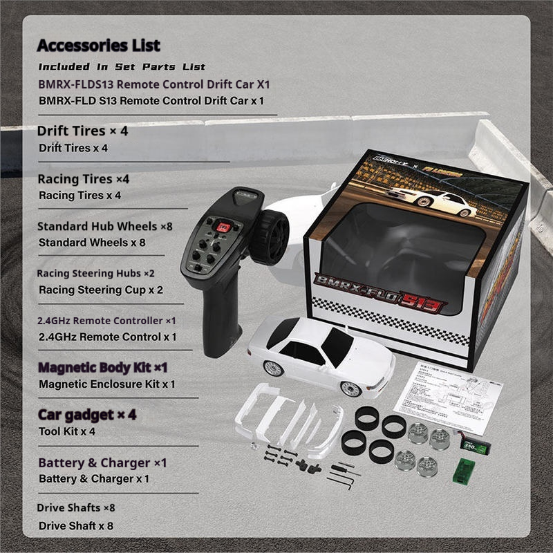 1/28 BMHOBBY BMRX FLD S13 Mini - огляд і ціна Rc Drift Car Kit
