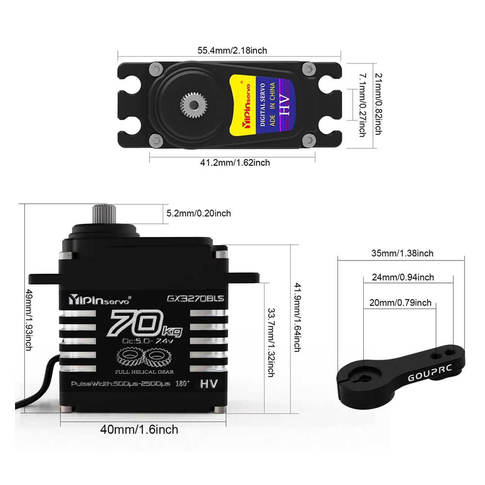 70KG 60KG 55KG Brushless Servo - огляд і ціна Rc Car Servo