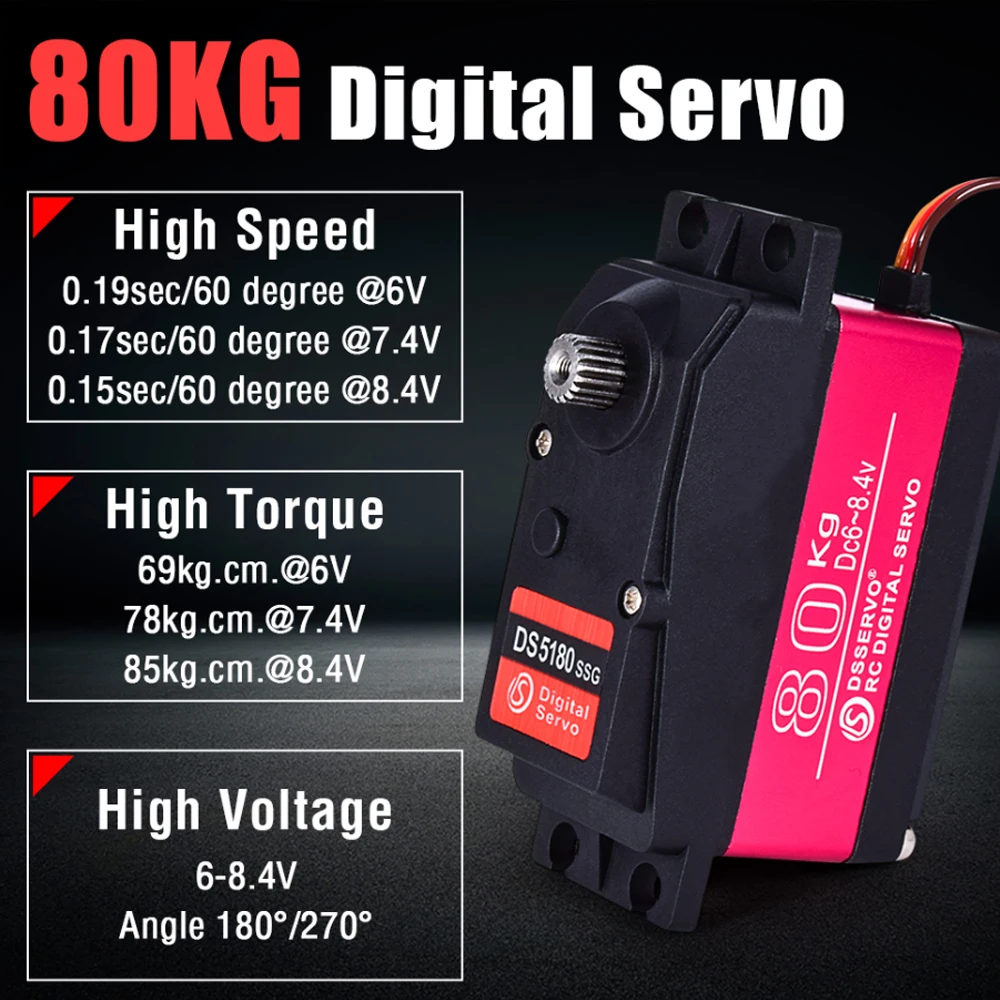 Dsservo Waterproof DS5180 80KG - огляд і ціна Rc Car Servo