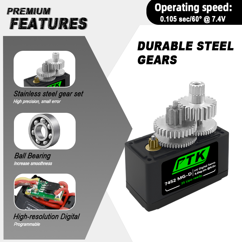 PTK 7452 MG-D 9g Digital Servo - огляд і ціна Rc Car Servo